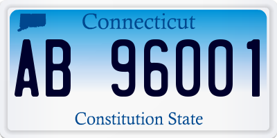 CT license plate AB96001