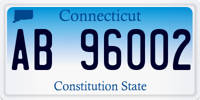 CT license plate AB96002