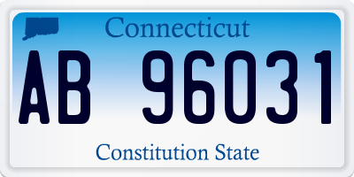 CT license plate AB96031