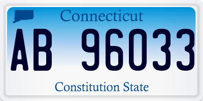 CT license plate AB96033