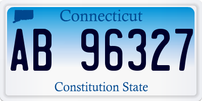 CT license plate AB96327