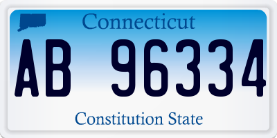 CT license plate AB96334