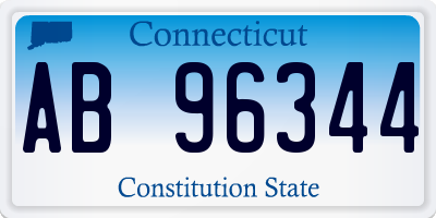 CT license plate AB96344