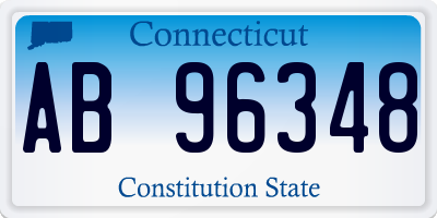 CT license plate AB96348