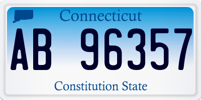 CT license plate AB96357