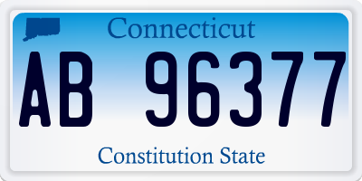 CT license plate AB96377