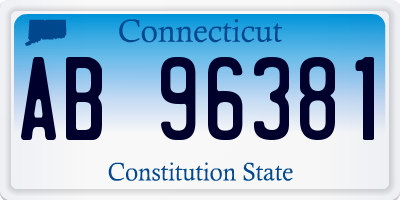 CT license plate AB96381