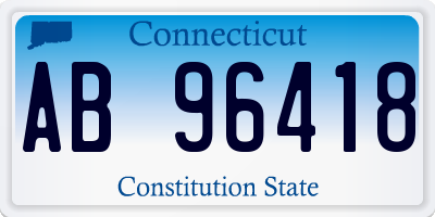 CT license plate AB96418