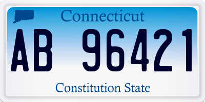 CT license plate AB96421