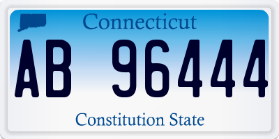 CT license plate AB96444