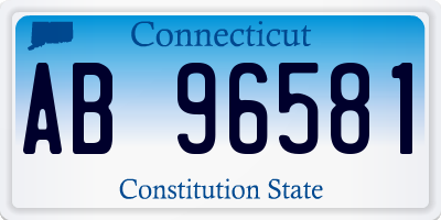 CT license plate AB96581