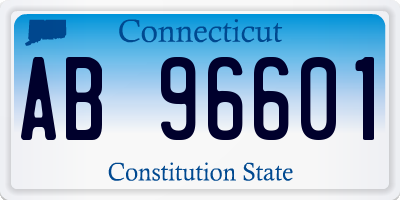 CT license plate AB96601