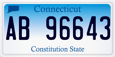 CT license plate AB96643