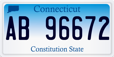 CT license plate AB96672