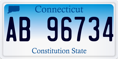 CT license plate AB96734