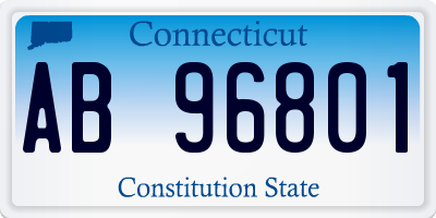 CT license plate AB96801