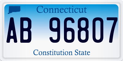 CT license plate AB96807