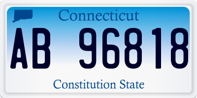 CT license plate AB96818