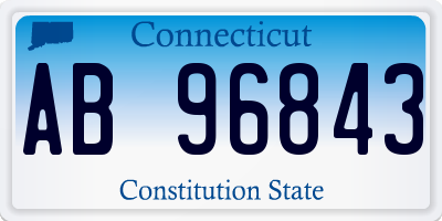 CT license plate AB96843