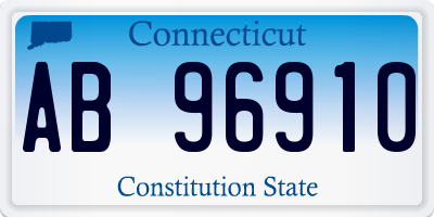 CT license plate AB96910