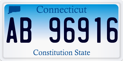 CT license plate AB96916