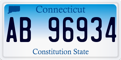 CT license plate AB96934