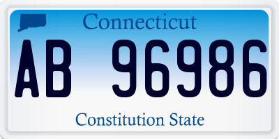 CT license plate AB96986