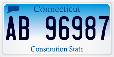 CT license plate AB96987