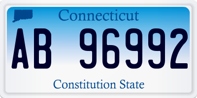 CT license plate AB96992