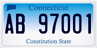 CT license plate AB97001