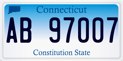 CT license plate AB97007