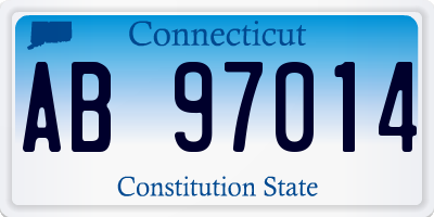 CT license plate AB97014