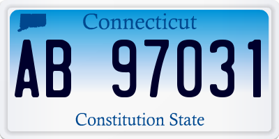 CT license plate AB97031