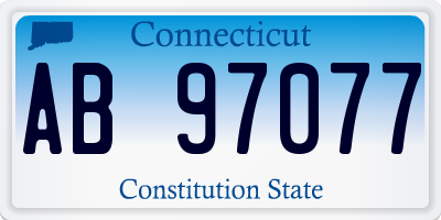 CT license plate AB97077