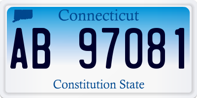 CT license plate AB97081