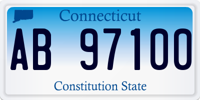 CT license plate AB97100