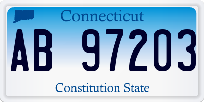 CT license plate AB97203