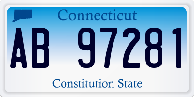 CT license plate AB97281