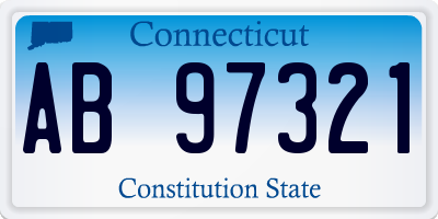 CT license plate AB97321