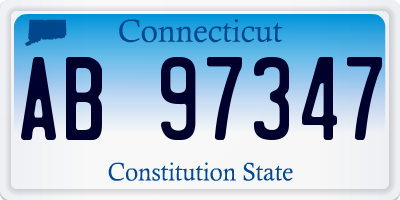 CT license plate AB97347