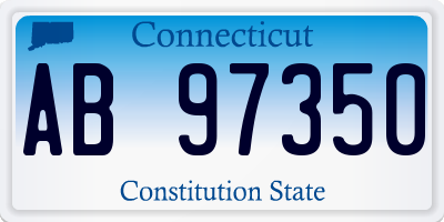 CT license plate AB97350