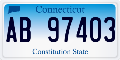 CT license plate AB97403