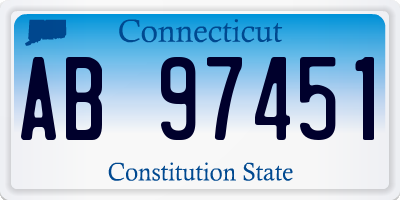 CT license plate AB97451