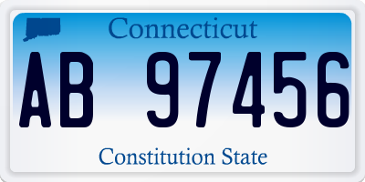 CT license plate AB97456
