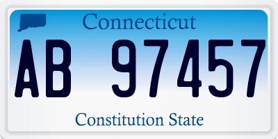 CT license plate AB97457
