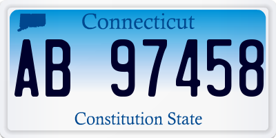 CT license plate AB97458