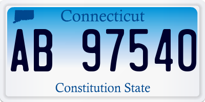 CT license plate AB97540