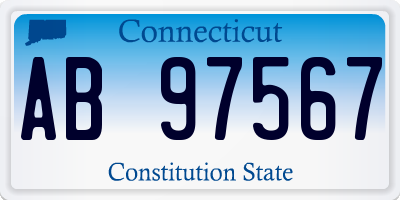 CT license plate AB97567