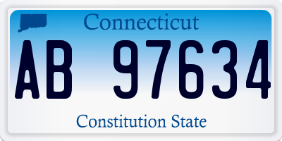 CT license plate AB97634