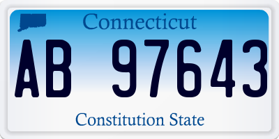 CT license plate AB97643